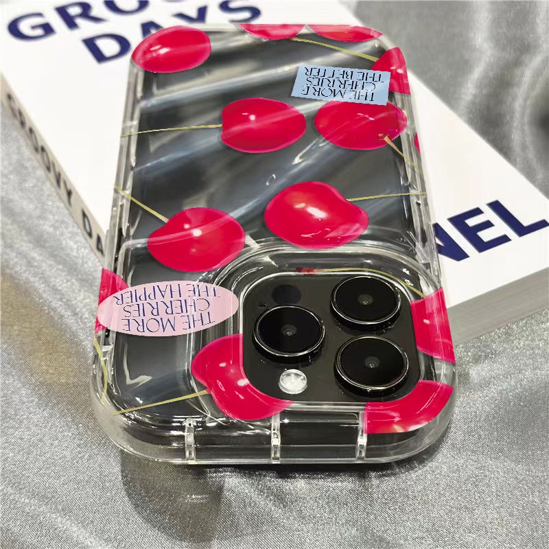 Ốp Điện Thoại Mềm Trong Suốt Họa Tiết Cherry To Dễ Thương Cho iPhone14promax / plus / xr8 13127sins11