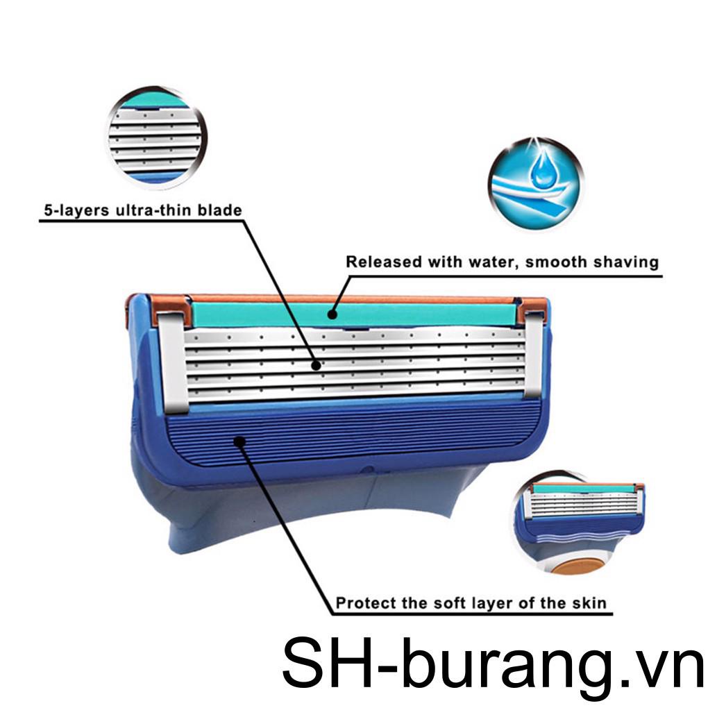 Set 8 Đầu Dao Cạo Râu 5 Lớp Thay Thế An Toàn Cho Nam