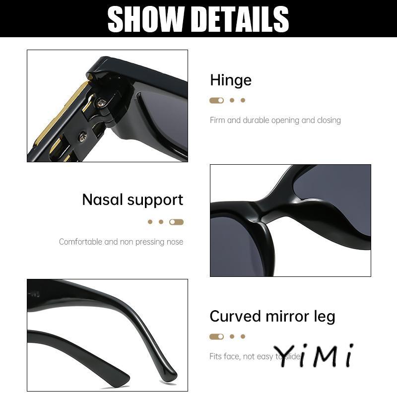 Kính mát gọng vuông đơn giản phong cách Âu Mỹ cổ điển thời trang cho nữ