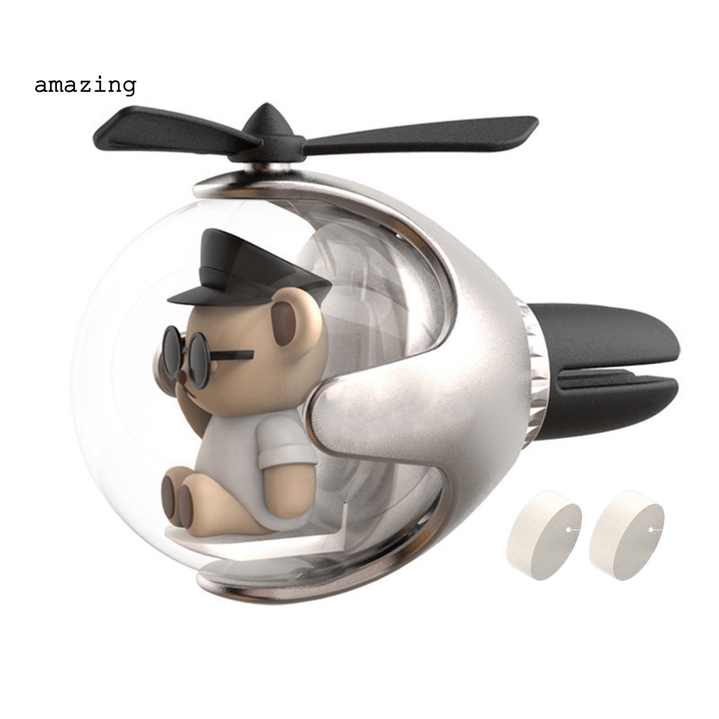 1 Bộ Máy Khuếch Tán Tinh Dầu Hình Gấu Dễ Lắp Đặt Có Đèn 6 Màu Cho Xe Hơi