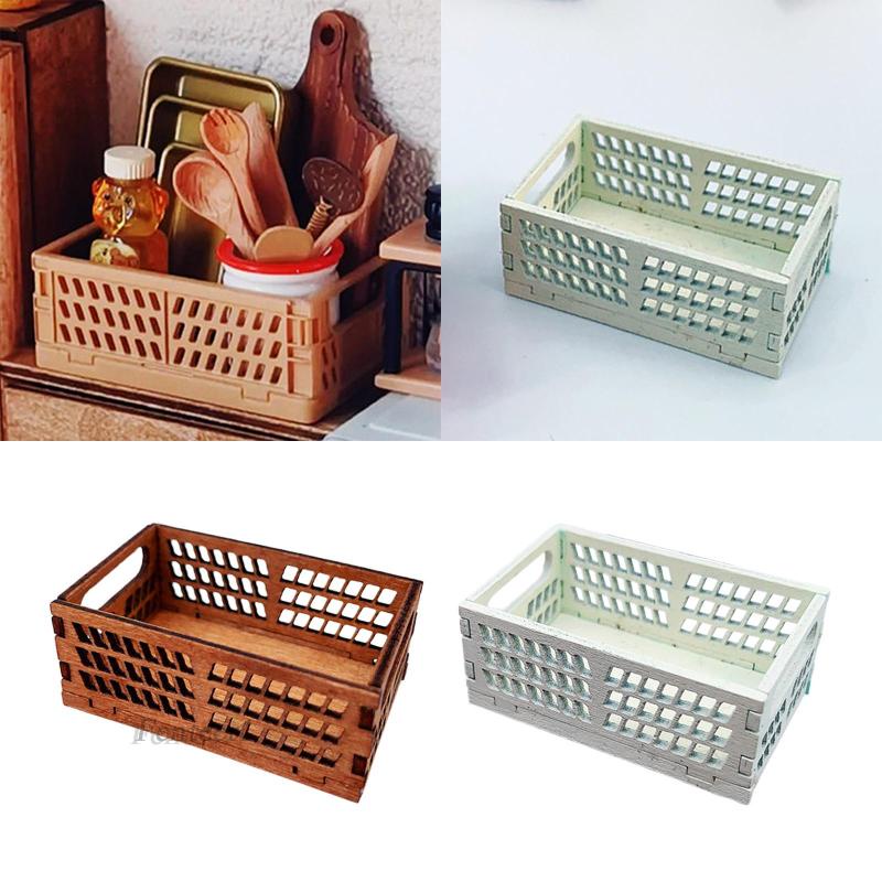 Giỏ Đựng Đồ Dùng Màu Nâu Cho Nhà Búp Bê Fenteer1