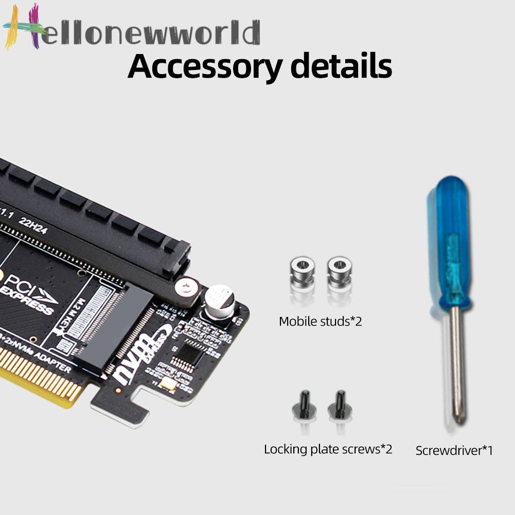 Thẻ Mở Rộng PCIe X16 Sang X8 + X4 + X4 2280 / 2260 / 2242 / 2230 SSD