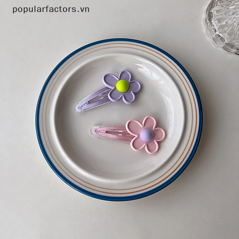 1 Kẹp Tóc Hoa Màu Sắc Kẹo Ngọt Cho Nữ
