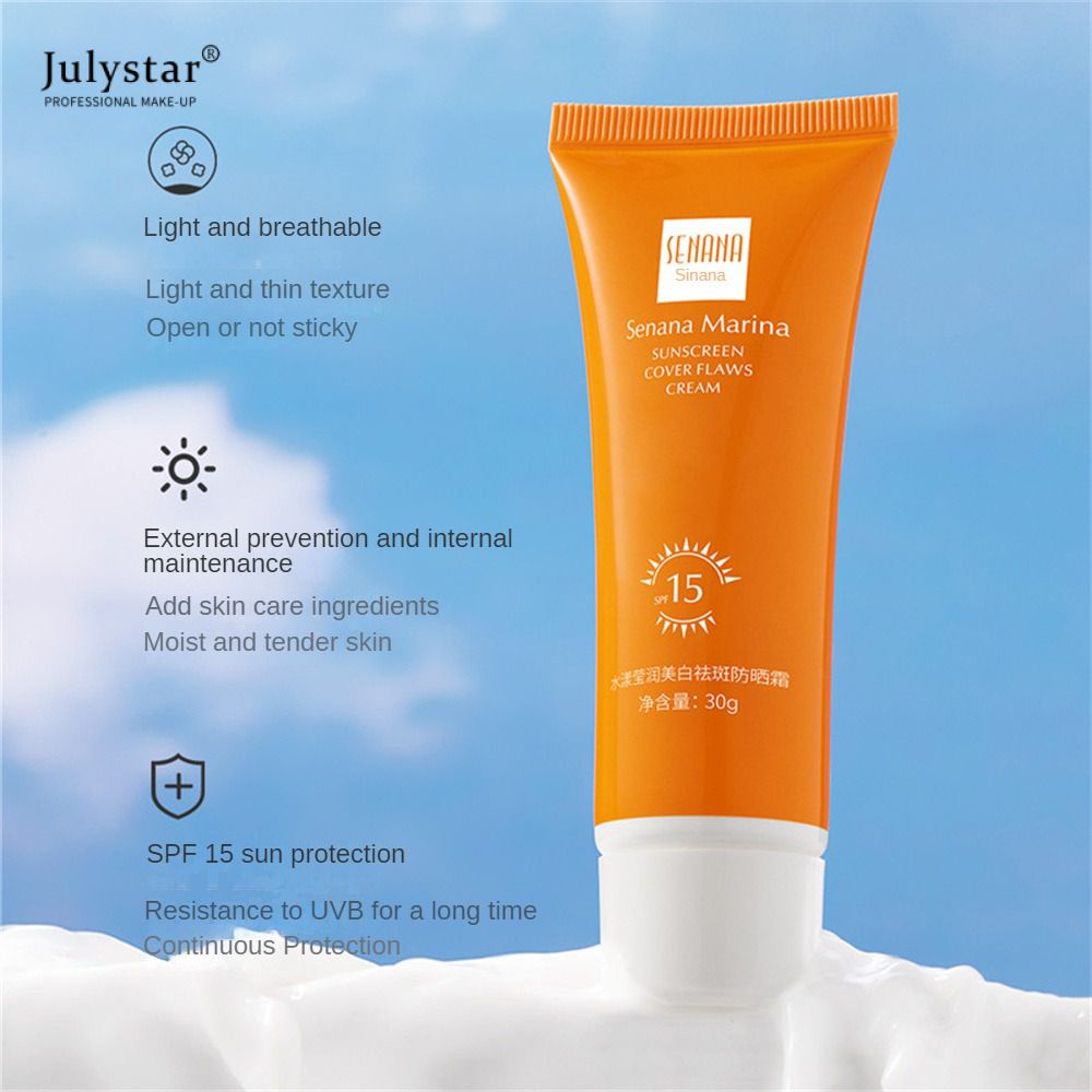 Kem Chống Nắng Dưỡng Trắng Da Spf 15 Pa+ Dưỡng Ẩm Bảo Vệ Da Chống Nắng 30ml JULYSTAR