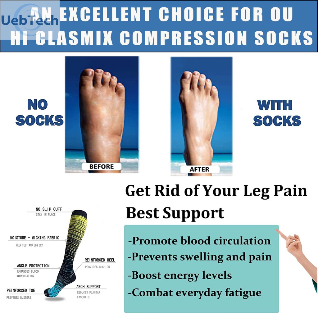 Set 5 Cặp Vớ Thể Thao Thoáng Khí Họa Tiết Sọc Hiệu Ứng Đẹp Mắt