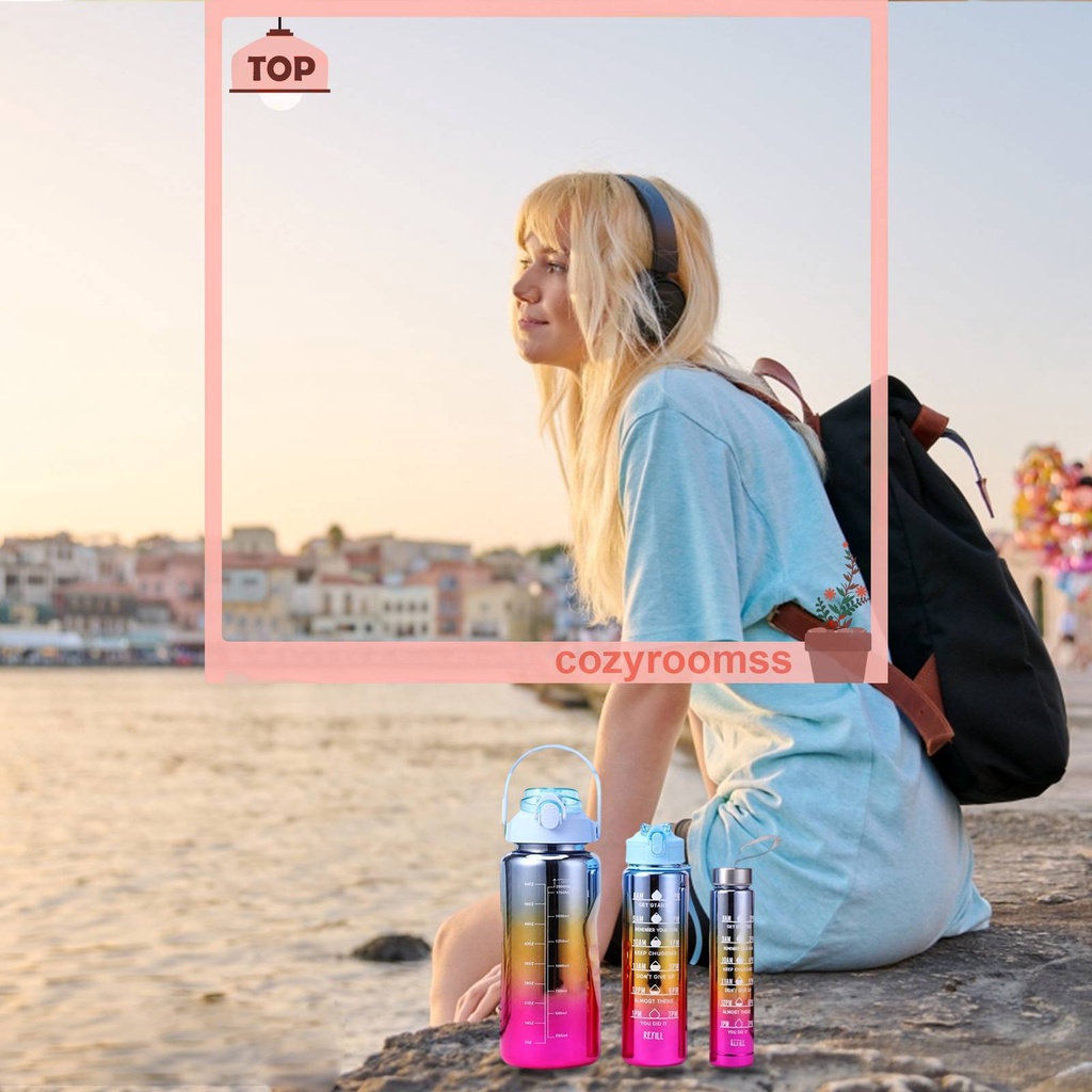 Bình Nước Thể Thao 280 + 900 + 2000ML Bằng Nhựa Có Ống Hút Tiện Dụng