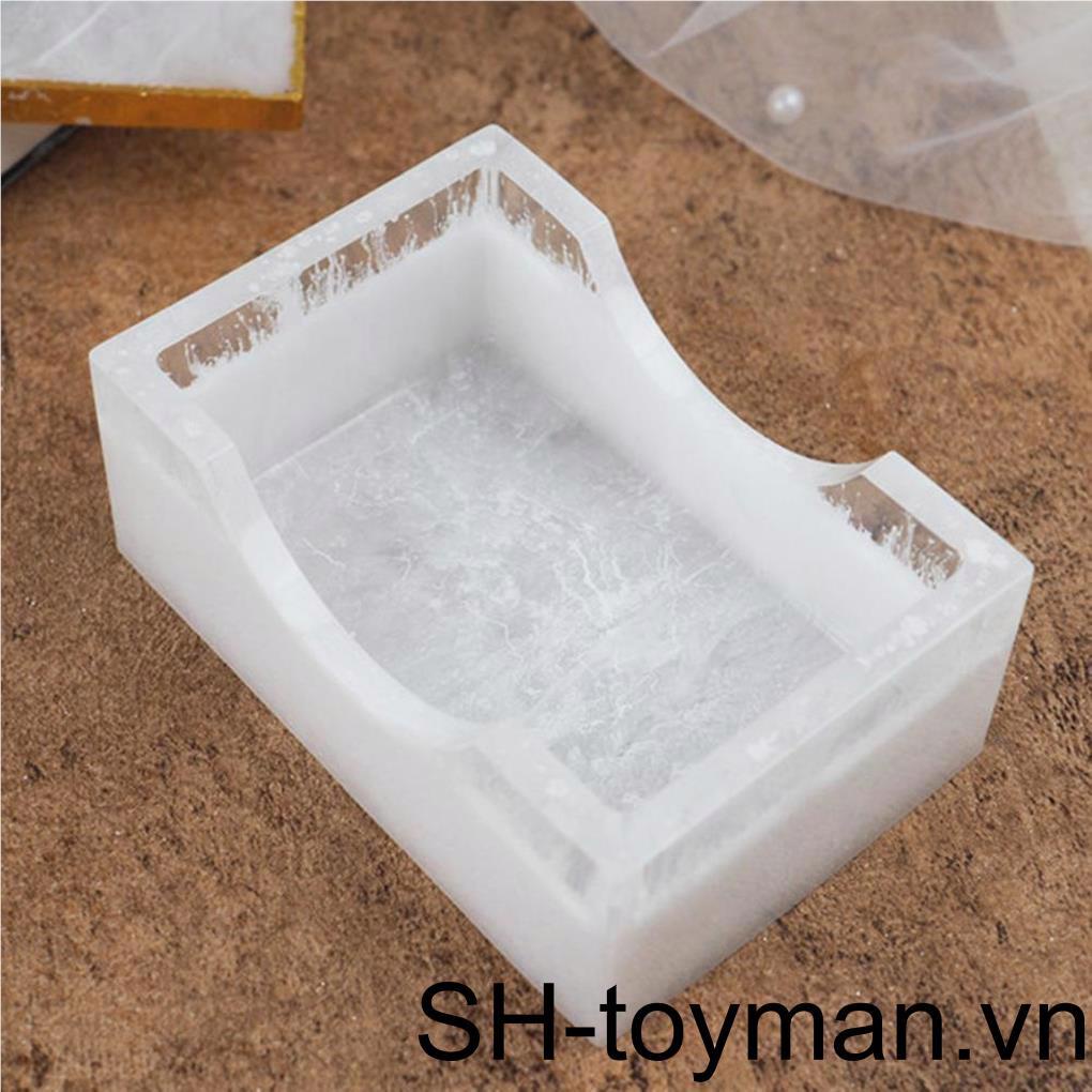 Bộ 5 Khuôn Silicone Làm Đế Lót Ly Hình Vuông Chống Dính DIY