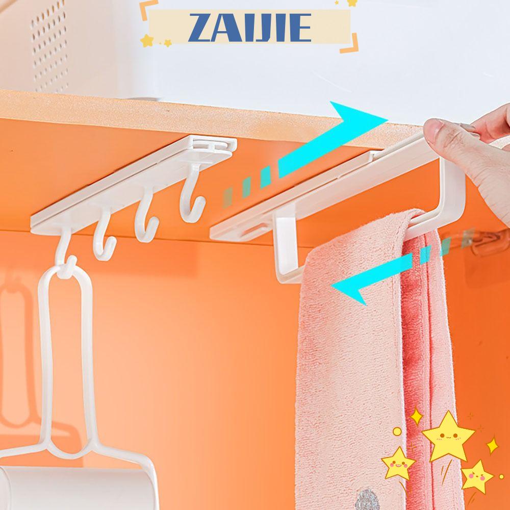 Zaijie 24 Móc Treo Đồ Bằng PP Có Thanh Trượt Tiện Dụng Cho Gia Đình