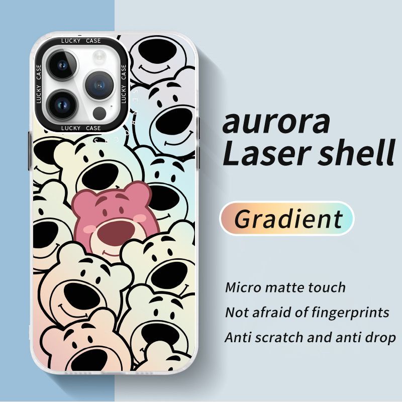 Ốp Điện Thoại IMD Màu Laser Họa Tiết Gấu Hồng Dễ Thương Cho iPhonexr12678plusins1314 N6KH