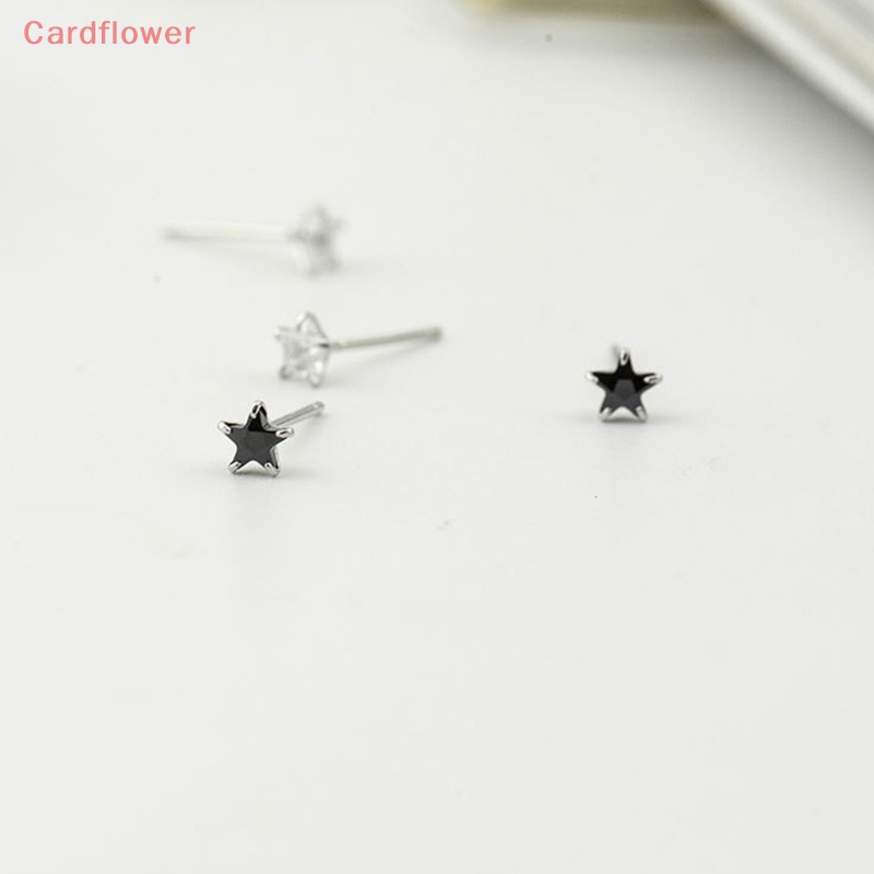 Khuyên Tai Bạc 925 Đính Đá Zircon Hình Ngôi Sao Nhỏ Mới