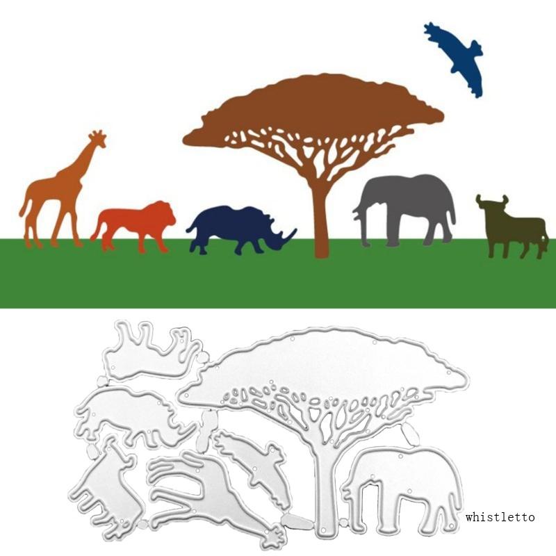 Khuôn Cắt Giấy Làm Từ Kim Loại Hình Hươu Cao Cổ Trang Trí Scrapbook