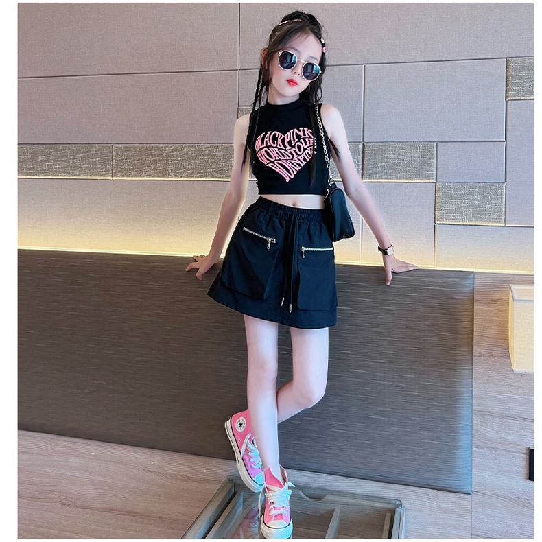 ✨ Bộ Áo Váy Ngắn Không Tay Thời Trang Mùa Hè Dành Cho Bé Gái 5-15 Tuổi