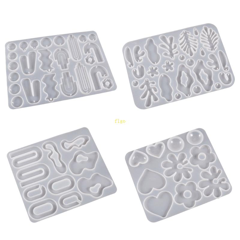 Flgo Khuôn Silicone Làm Bông Tai Epoxy Resin Hình Học Nhiều Kiểu Phù Hợp Diy Maki