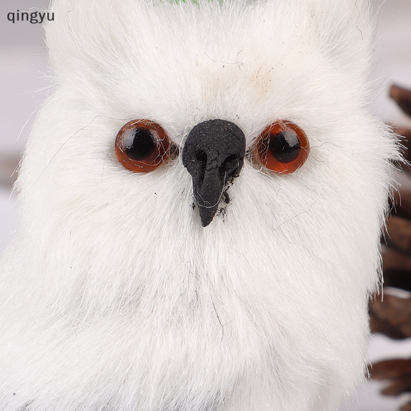 Cú Lông Trắng Đen Xinh Xắn Trang Trí Nội Thất