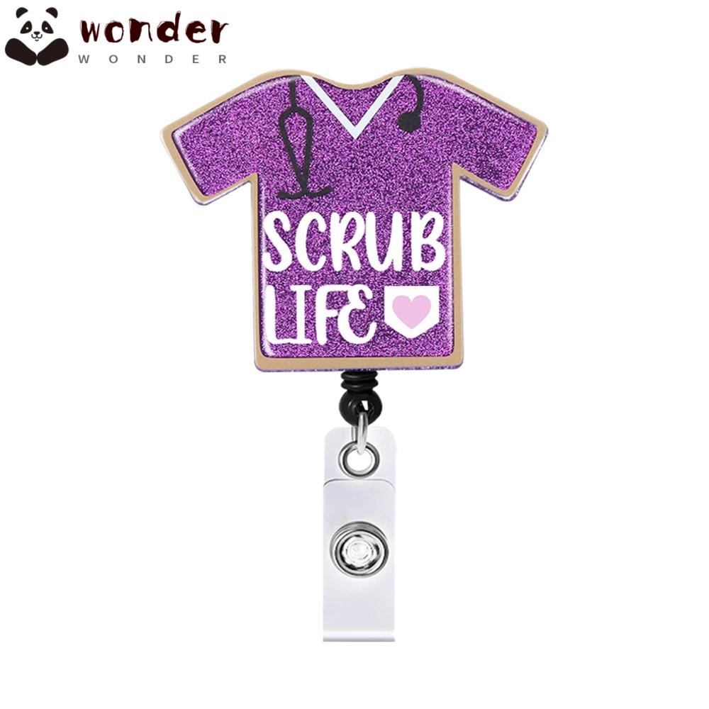 WONDER Móc Chìa Khóa Bằng ABS Màu Tím Có Thể Thu Gọn Siêu Bền Tiện Dụng Cho Văn Phòng