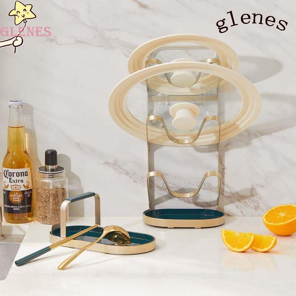 GLENES Giá Đỡ Nắp Nồi Chống Trượt Bằng Kim Loại Tiện Dụng