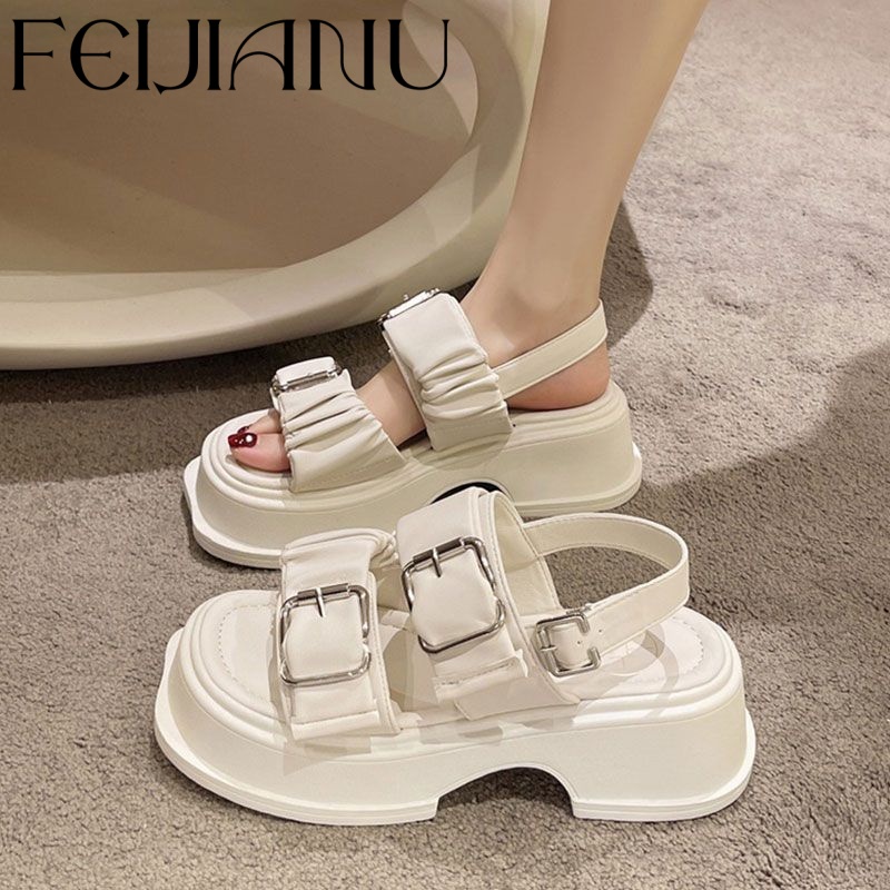 FEIJIANU dép sandal nữ giày sandal nữ dép đế cao đi biển Thoải Mái Xinh Xắn 26Z230612