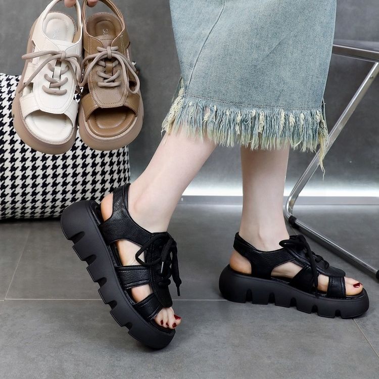 C＆S Dép sandal nữ Dép Sục Nữ đế cao cao cấp da thật dép quai hậu nữ Thoải Mái Xinh Xắn