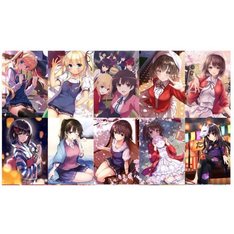 Ảnh card Saenai Heroine no Sodatekata 23 ảnh ép lụa /thẻ card hình Saenai Heroine no Sodatekata
