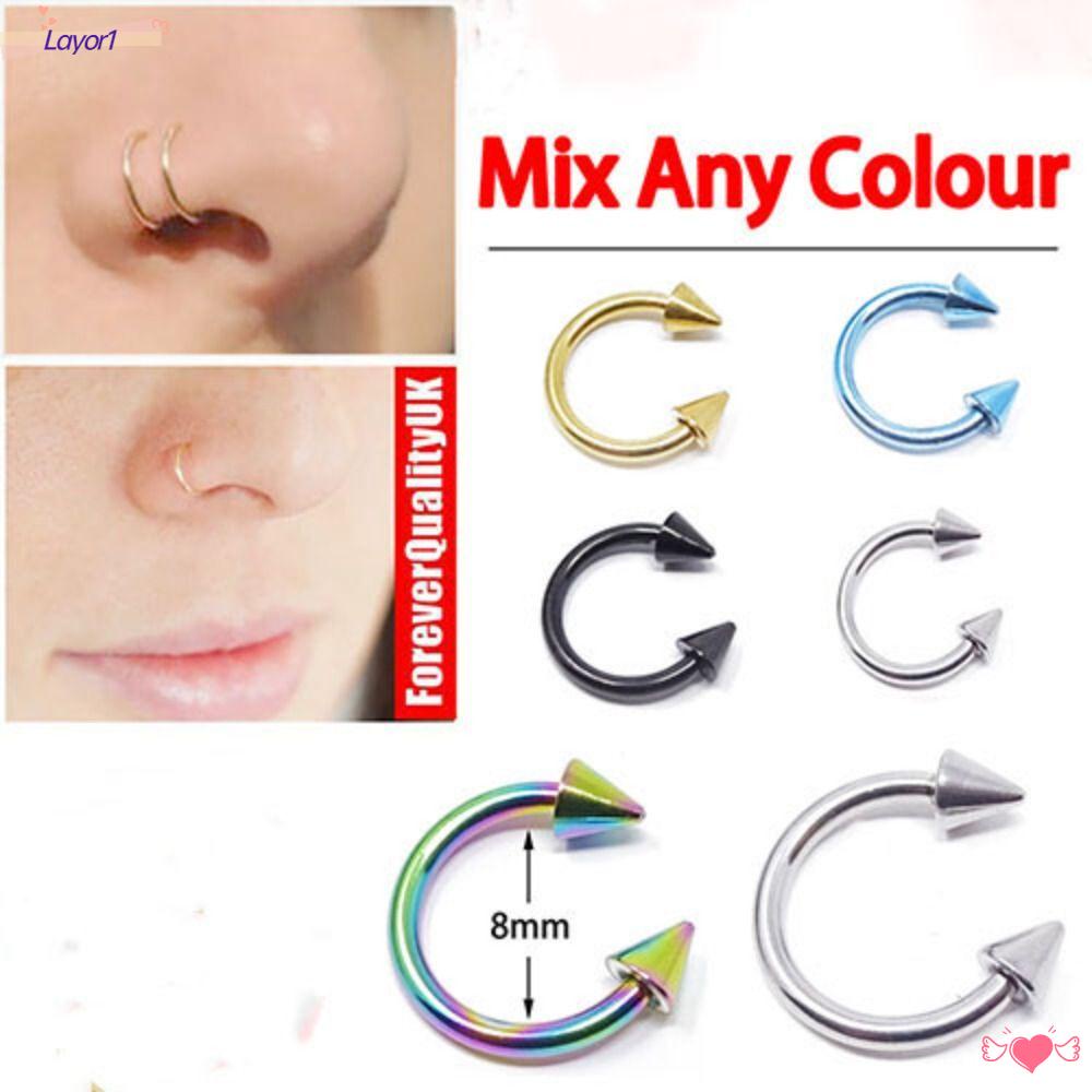 LAYOR1 Khuyên Xỏ Mũi Hình Nón Bằng Thép Phẫu Thuật Bán Chạy