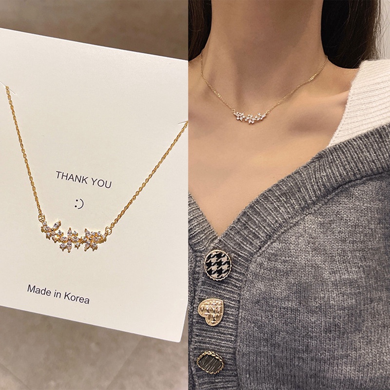 Ygt Vòng Cổ Choker Bằng Thép Titan Mặt Hình Cánh Hoa Đính Đá Zircon Sang Trọng Thời Trang Cho Nữ