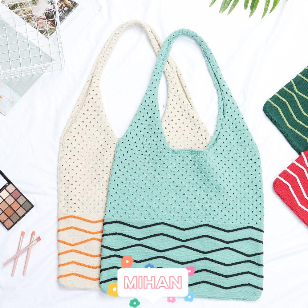 MIHAN1 Túi Xách Đan Len Sức Chứa Lớn Thời Trang Cho Nữ