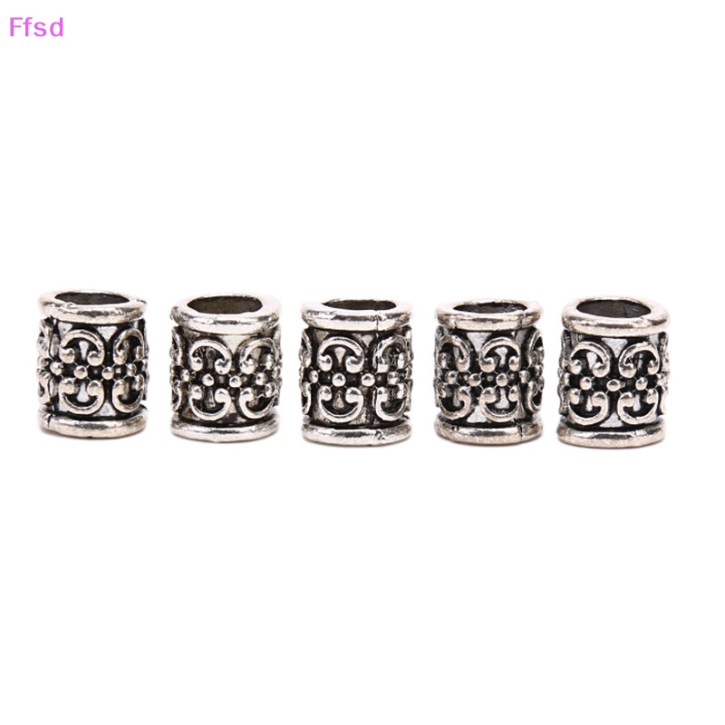 {Ffsd} Set 5 Nhẫn Hợp Kim Bện Tóc Hạt Cườm Cổ Điển Viking Làm Mới * Bán Chạy