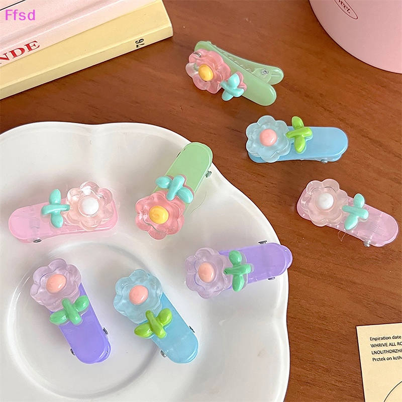 {Ffsd} Kẹp Tóc Trang Điểm Miệng Vịt Hình Hoa Kem Màu Hồng Ngọt Ngào Dễ Thương Ngọt Ngào Cho Nữ * Hàng Bán Chạy