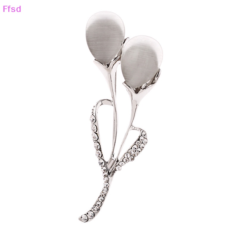 Ghim Cài Áo Đính Đá Opal Sang Trọng Cho Cô Dâu Trâm Cài Áo Hình Hoa Tulip Đính Pha Lê Phong Cách Vintage Thời Trang Cho Nữ  Hoa Tulip Chảy Ngược