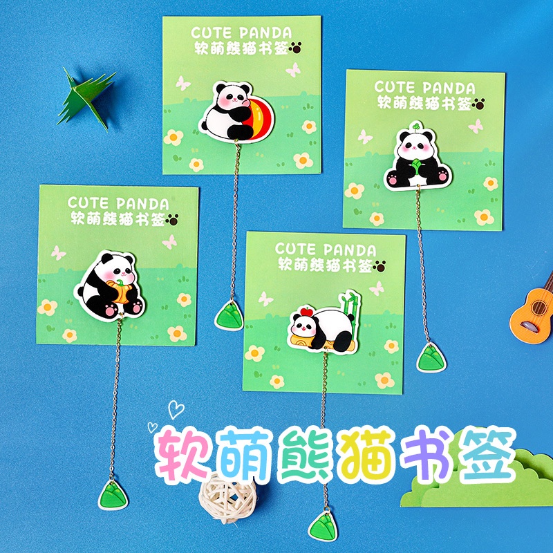 Panda Bookmark Sinh viên Người giữ sách dễ thương Mặt dây chuyền Kim loại Bookmark