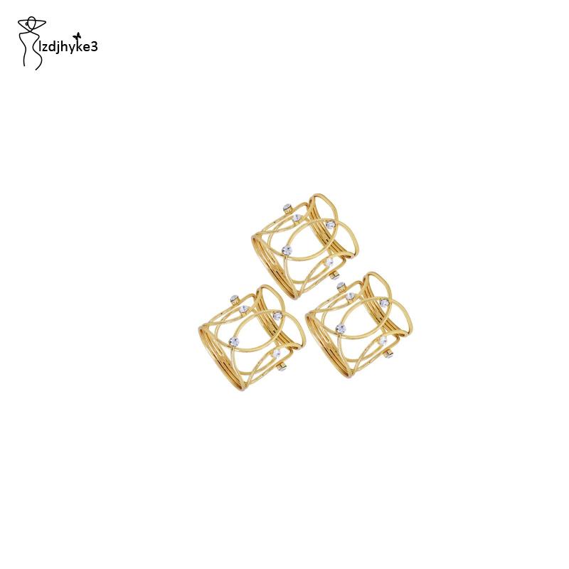 Set 3 Vòng Nhẫn Kim Loại Cố Định Khăn Ăn Đa Năng Trang Trí Bàn Ăn / Tiệc Cưới / Giáng