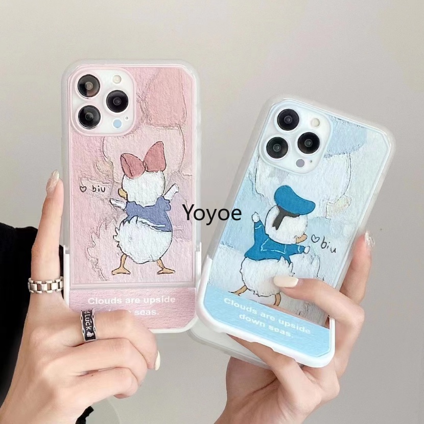Ốp Điện Thoại Dẻo Họa Tiết Hoạt Hình Chú Vịt Dễ Thương Chống Rơi Cho iPhone 14 13 12 11 Pro Max XS X XR SE 7 8 Plus