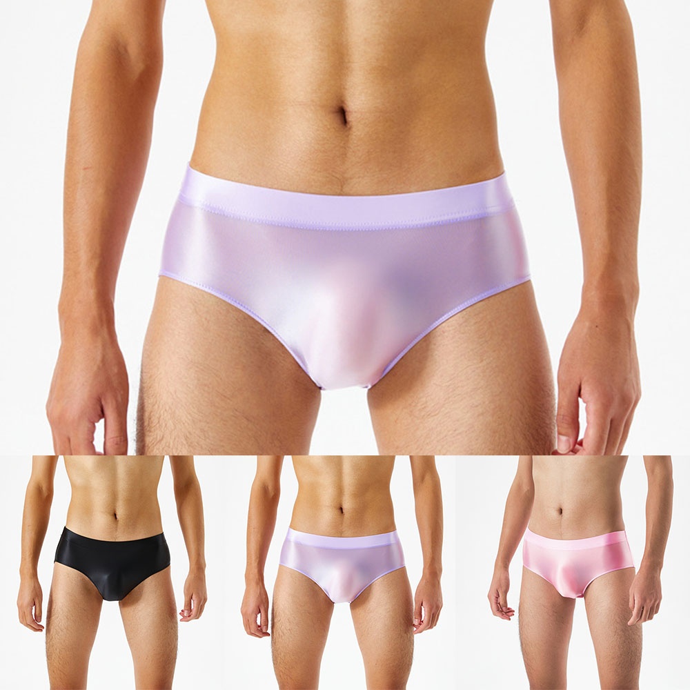 Quần Lót Nam Vải Satin Bóng Lưng Thấp Gợi Cảm