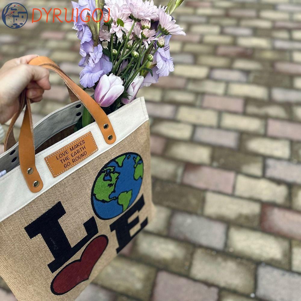 DYRUIDOJ Túi Xách Vải Canvas Cỡ Lớn In Chữ Thời Trang Cho Nữ