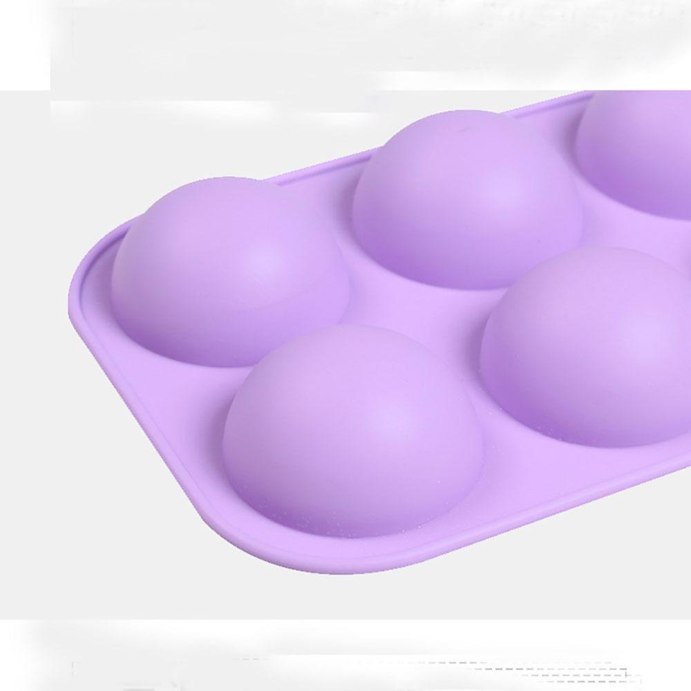 WONDER Khuôn Silicone Làm Bánh 6 Ngăn Hình Cầu Màu Tím Đơn Giản