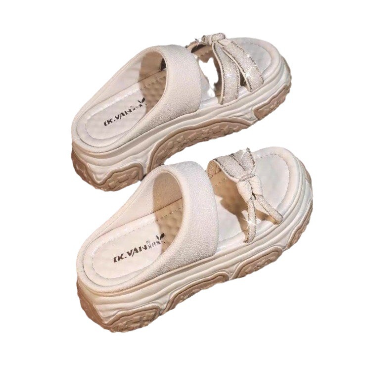 Sandal Đế Dày 6.5cm Đính Đá Phong Cách Thời Trang Mùa Hè Mới 2023 Dành Cho Nữ