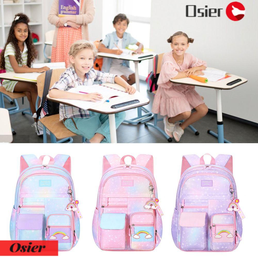 OSIER1 Ba Lô Đi Học Nhiều Ngăn Sức Chứa Lớn Siêu Nhẹ Màu Sắc Gradient Chất Lượng Cao Cho Bé