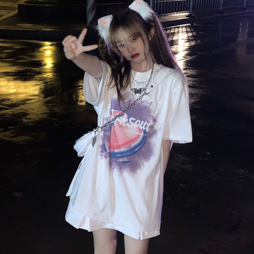 Áo Thun Ngắn Tay Dáng Rộng Thời Trang Mùa Hè Dành Cho Nữ