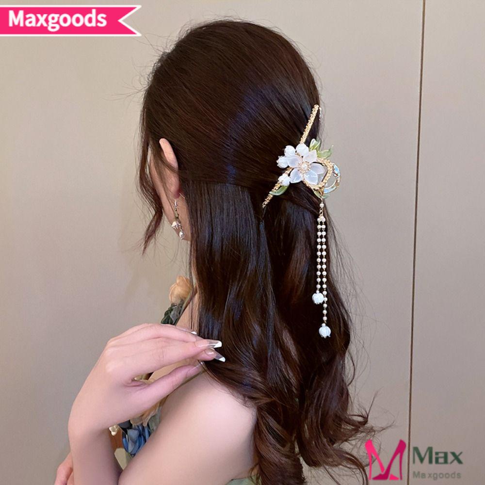 MAXG Kẹp Tóc Tua Rua Hình Cá Mập Bằng Kim Loại Tinh Tế Mới Cho Nữ