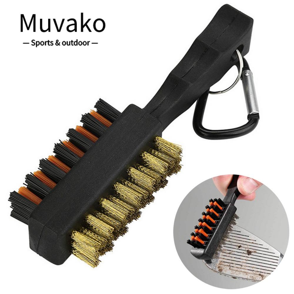 MUVAKO Bàn Chải Nylon Hai Mặt Vệ Sinh Gậy Đánh Golf Tiện Dụng