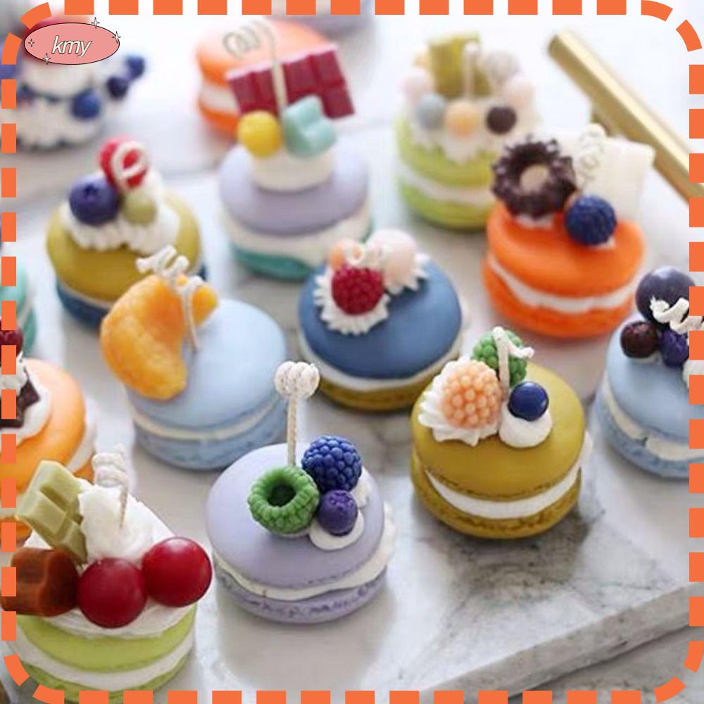 KRNY Khuôn Silicone Làm Nến Hình Bánh Macaron