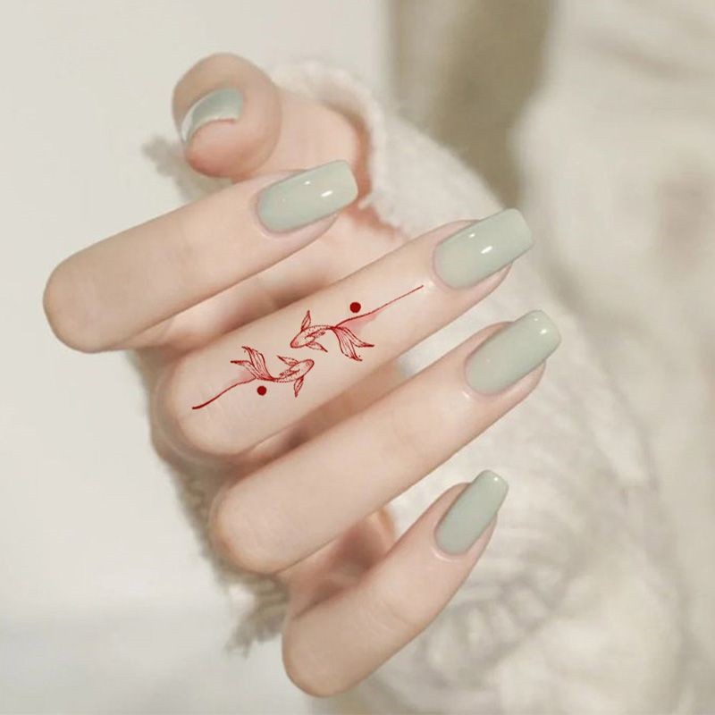 Hình Xăm Dán Tạm Thời Chống Nước Hình Cá Chép Nhỏ Thanh Lịch