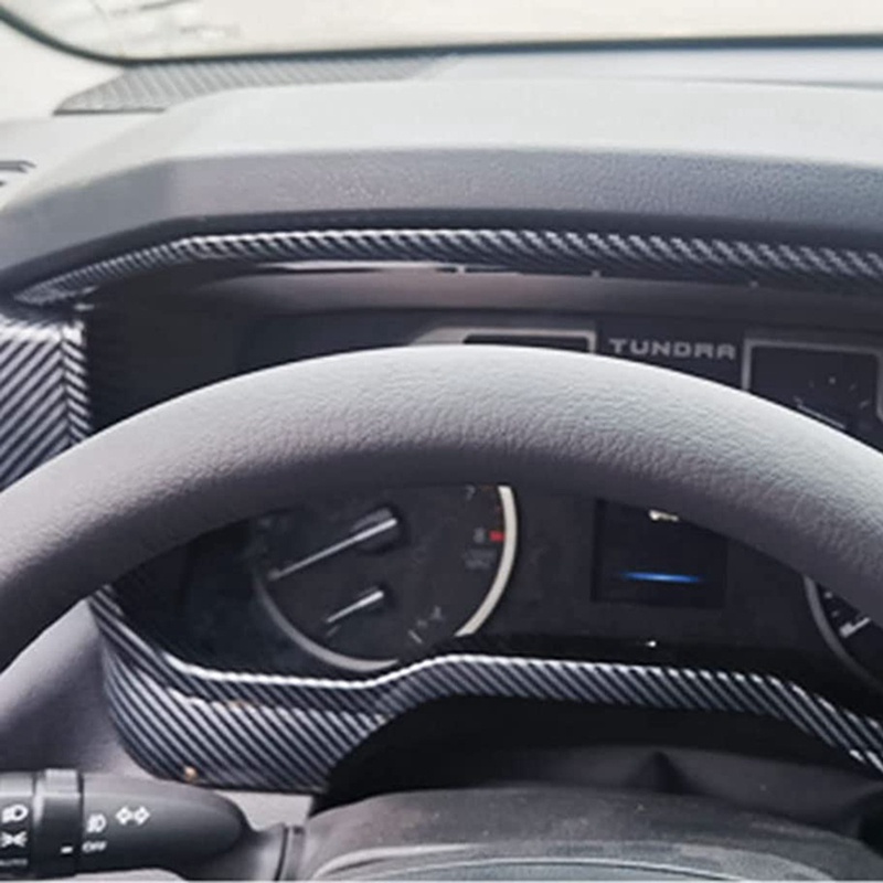 1 Khung Nhựa ABS In Họa Tiết Sợi Carbon Gắn Bảng Điều Khiển Xe Hơi Toyota Tundra 2022 2023