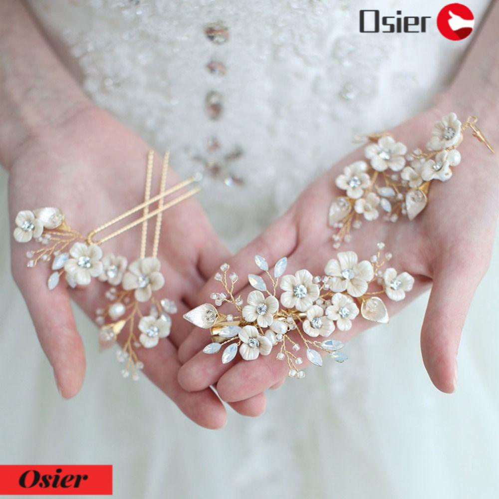 OSIER1 Lược Cài Tóc Cô Dâu Hình Chiếc Lá