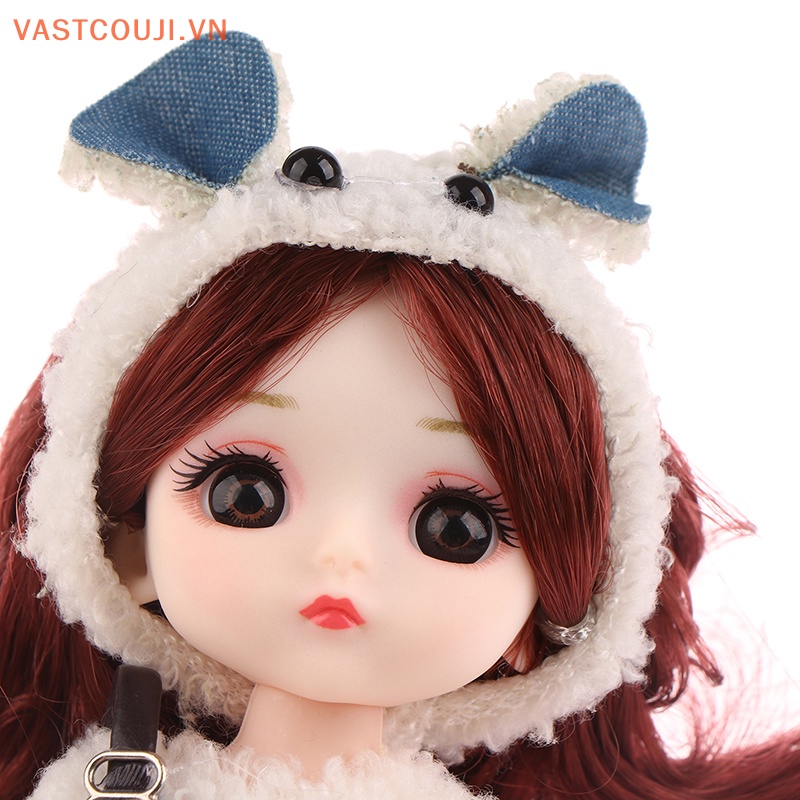 Đầm Công Chúa VASTJI 16CM In Họa Tiết Hoạt Hình Dễ Thương Thời Trang Xinh Xắn Cho Búp Bê Bé Gái