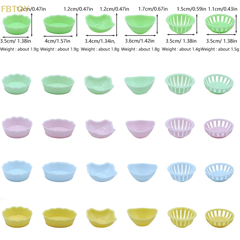 Set 5 Rổ Đựng Trái Cây Mini Trang Trí Nhà Búp Bê