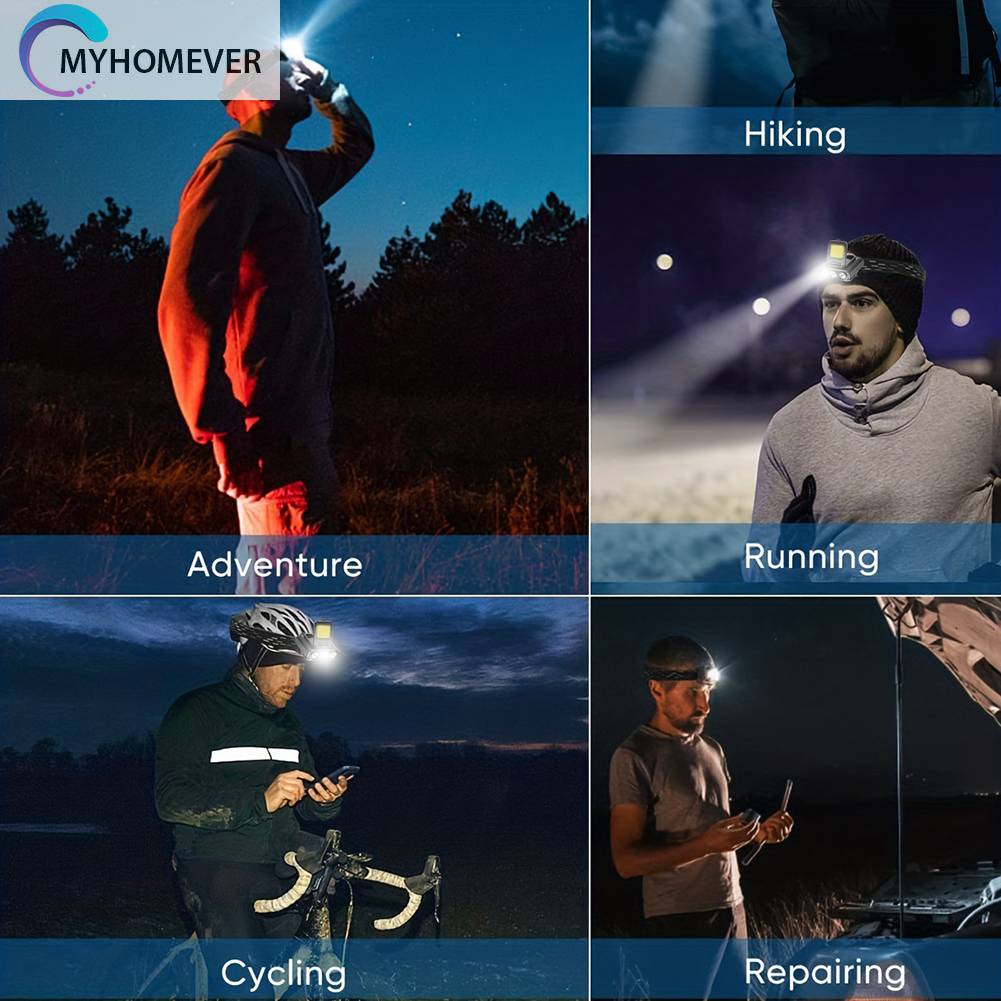 Đèn LED COB Cổng Sạc USB Kẹp Mũ Lưỡi Trai Có Thể Điều Chỉnh Cho Hoạt Động Ngoà