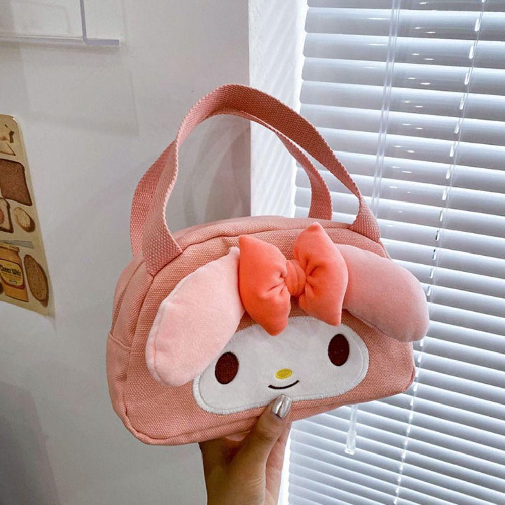 MIQUEL Túi Xách Canvas In Họa Tiết Hoạt Hình Hello Kitty Đáng Yêu