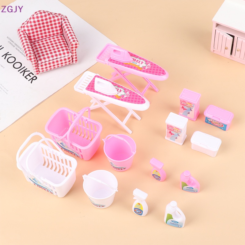 1 Bộ Giỏ Đựng Đồ Giặt Bằng Sắt Dùng Trang Trí Nhà Búp Bê Mới