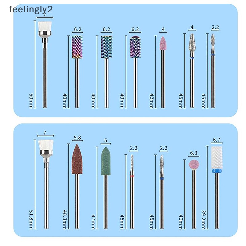 Bộ 7 Đầu Mài Móng Tay Bằng Sứ &amp; Thép Chuyên Dụng